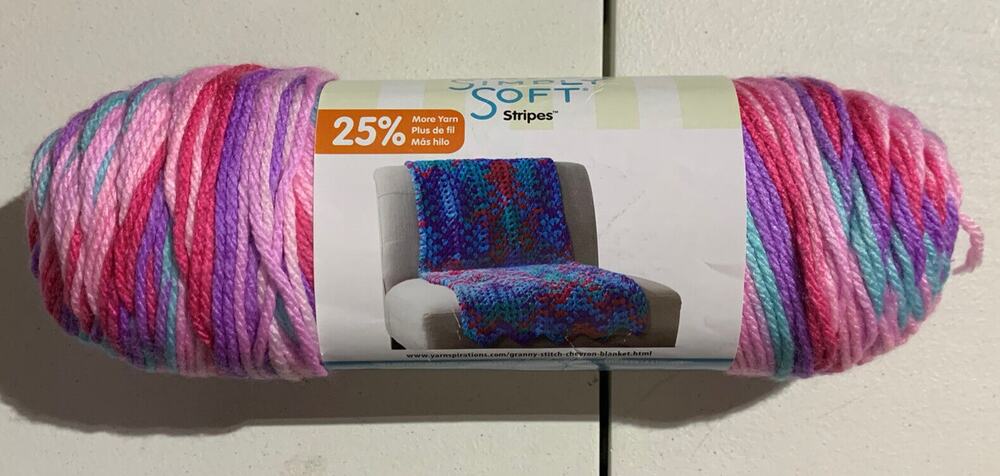 Spinrite Caron Simply Soft Stripes Yarn-Times Square 5 oz new